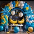 thumbnail image 4 of SINGOMON 111PCS Yellow Blue Balloon Arch Kit Blue and Yellow Balloon Arch Blue Balloon Garland Kit White Balloons Explosive Star Balloons for Cartoon Theme Party Decorations Blue Birthday Decorations, 4 of 6