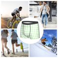 thumbnail image 7 of Men's Boxer Briefs, Light green plaids Checkered Soft Comfy Mens Underwear Boxer Briefs Breathable With Widen Waist, 7 of 7