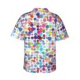 thumbnail image 3 of Balery Colorful Watercolor Dots Print Men's Hawaiian Shirts Short Sleeve Beach Shirt Relaxed Fit Vacation Button Down Shirts-Medium, 3 of 9