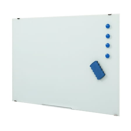 Winado Glass Whiteboard for Wall, 35.43" x 23.62" Frameless Magnetic Dry Erase Board