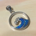 thumbnail image 3 of Unique Pretty Hawaiian Blue Opal Ocean Wave Necklace, Sterling Silver Blue Opal Wave Pendant, N2361 Birthday Mom Valentine Gift, 3 of 4