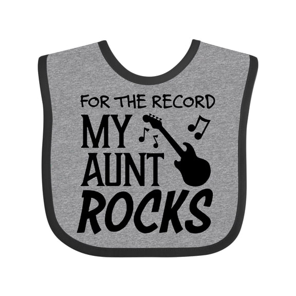 Inktastic For the Record, My Aunt Rocks Boys or Girls Baby Bib