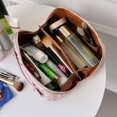 thumbnail image 4 of PU Cosmetic Bag Lightweight Makeup Box Portable for Holiday Gifts (Green), 4 of 9