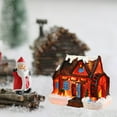 thumbnail image 5 of Teissuly Christmas Winter Village Houses Set LED Lighted DIY Christmas Figurines Christmas Miniature Resin Ornament Kits Christmas Cedar Bare Branch Tree Street Lamp, 5 of 8