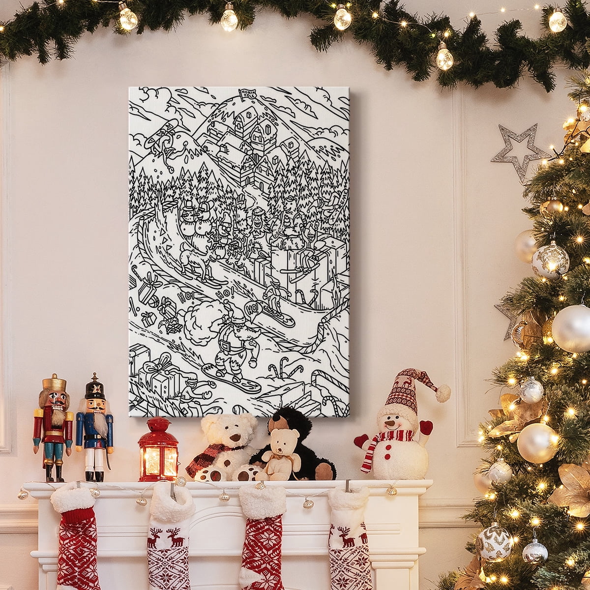 Snowboard Santa- Gallery Wrapped Canvas