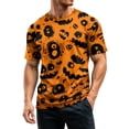 thumbnail image 4 of Halloween Shirts for Men Castle Witch Hat Graphic Short Sleeve Casual Tees Skeleton Print Crew Neck Cute Funny Costumes L, 4 of 6