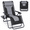 Black-gray, variant on Tunmod Folding Zero Gravity Chair, Heavy-Duty Padded Design with Cup Holder Tray and Adjustable Headrest for Patio, Poolside and Camping