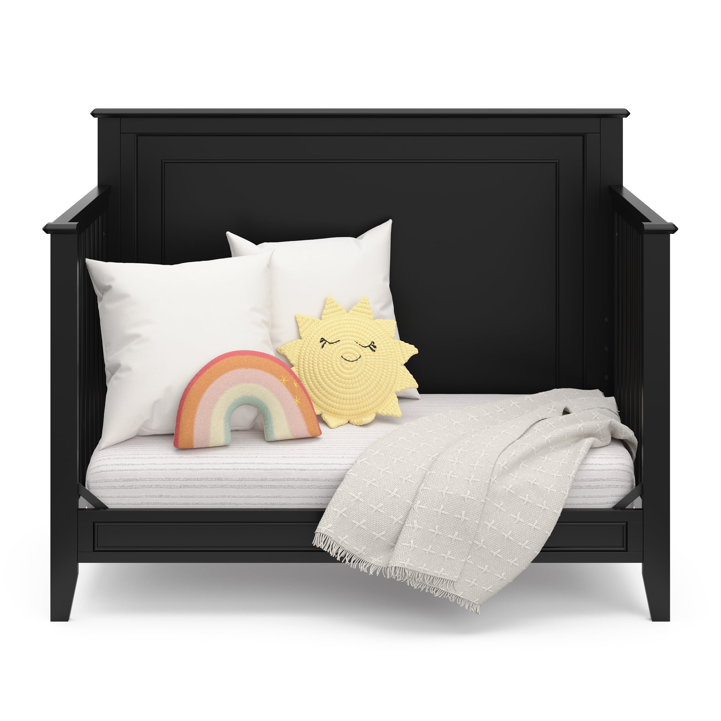 Storkcraft Solstice 5-in-1 Convertible Baby Crib, Black