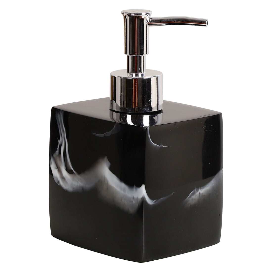 Refillable Resin Liquid Soap Dispenser Bottle Black Faux Marble 13.5oz ...