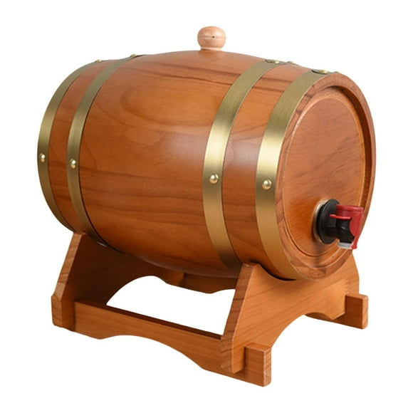 Lipstore Whiskey Barrel, Whiskey Barrel, Bucket, Container, Stopper, Large Capacity, Retro, with Stand, Barrel Dispenser for Brandy, Beer, Bar
