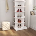 thumbnail image 7 of Tcbosik 6 Tier Rotating Shoe Rack, Free Standing Shoe Rack Tower， Display Shelves, Closet Organize for Handbag Shoe, Space-Saving, White, 7 of 7