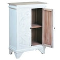 thumbnail image 2 of Cottage Solid Wood Carved Accent Cabinet in Distressed White/Driftwood Brown, 2 of 2