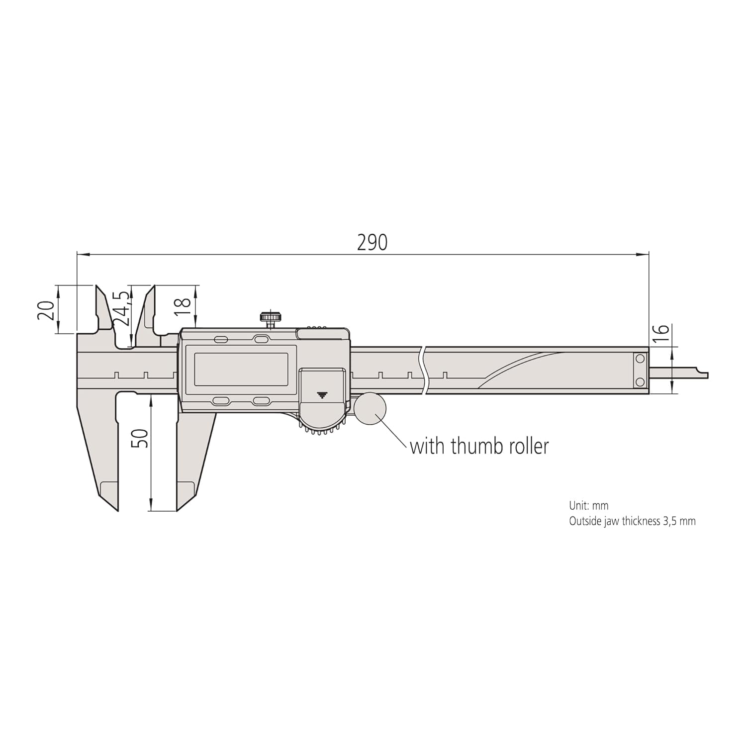 Mitutoyo 500-197-30 Digital Caliper, 0-8"/200mm Range, 0.0005"/0.01mm Res, Professional Tool