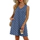 thumbnail image 4 of Vestido Corto para Mujeres Verano sin Mangas Cuello en V, Impresión de Moda con Bolsillos, Poliéster de Algodón Casual, 4 of 9