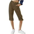 thumbnail image 3 of SROBPTY Womens Shorts Solid Wide Leg Straight 7 Inch Summer Pants, 3 of 5