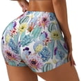 thumbnail image 2 of Wukai Cactus Print Pack Biker Shorts for Women Yoga Workout Gym Running Scrunch Active Shorts-, 2 of 8