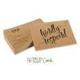 thumbnail image 5 of Inkdotpot RSVP Postcards (Set Of 50) 4"X6" Blank With Mailing Side,RSVP Reply Response Cards For Wedding Rustic Kraft Script Style Print Return Cards, 5 of 5