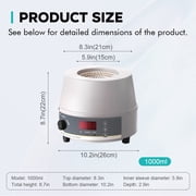 LAB FISH 1000ml Digital Heating Mantle Stirrer, 350W Lab Hot Plate Magnetic Stirrer with Temperature Probe & Timer for Chemistry Lab
