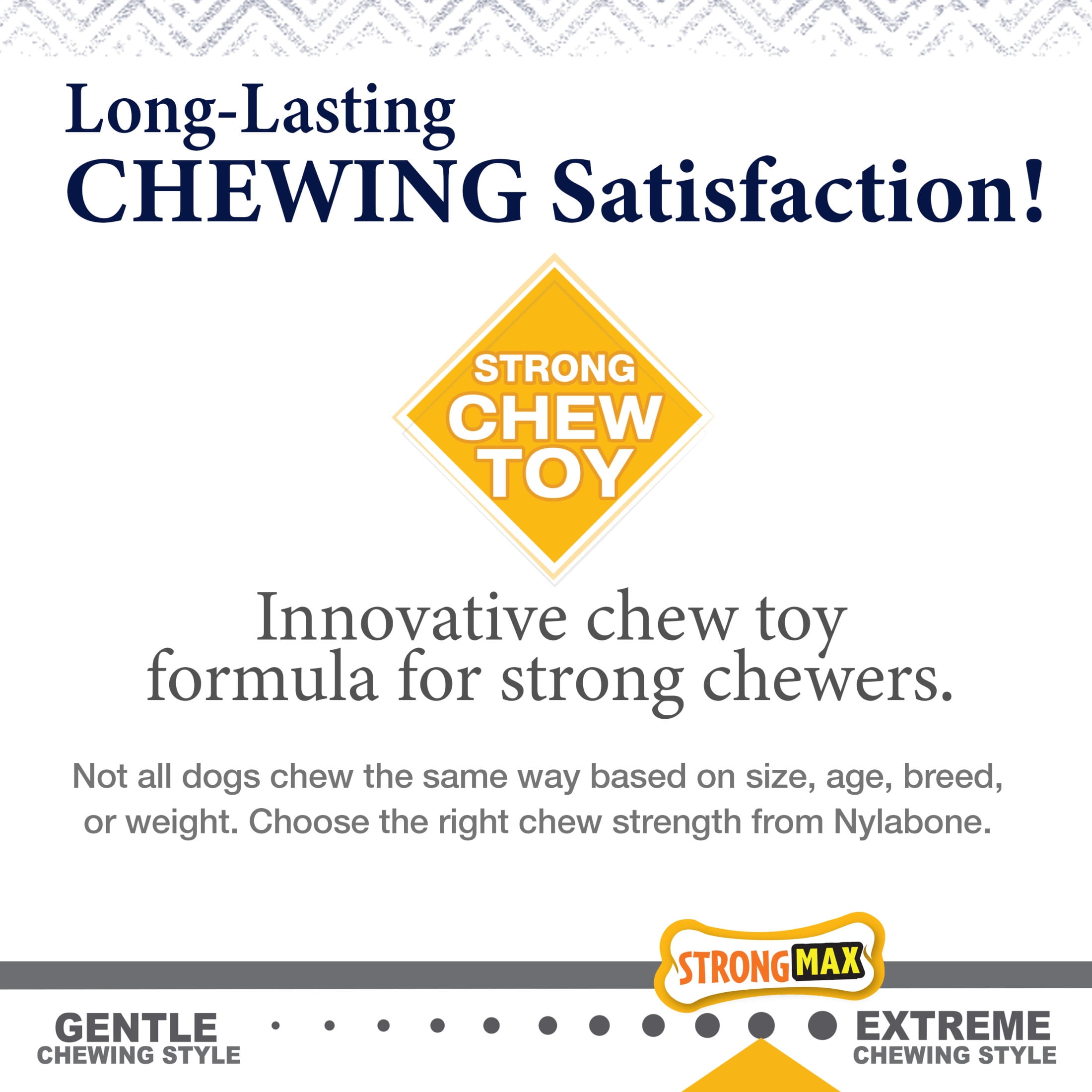 Nylabone Strong Chew Gourmet Style Dog Toys, Dog Chew Toys, Baby Back Ribs, Cheddar, & Filet Mignon Flavor, Large, 3 Pack