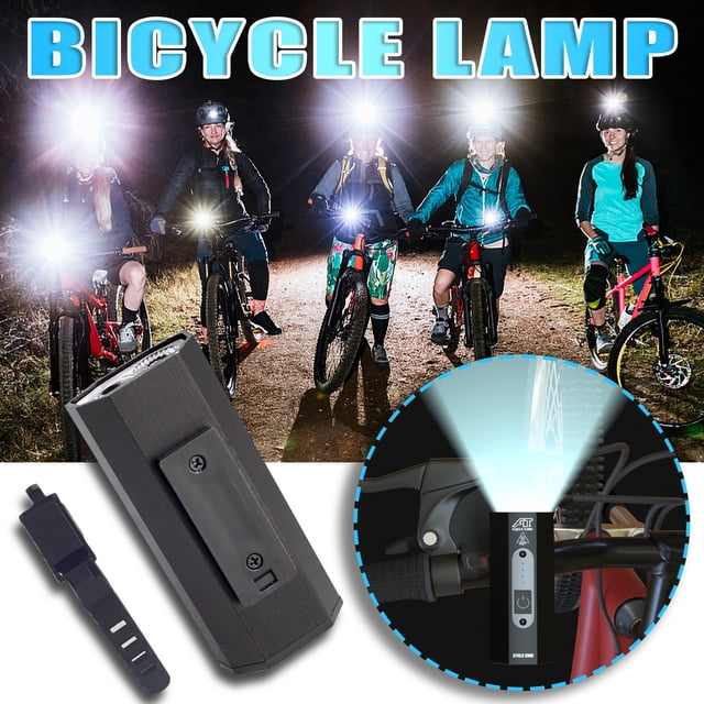 Vacemry 4Pcs USB Rechargeable Bike Light, LED Headlight Front Light with 6 Lighting Modes, Waterproof Bicycle Flashlight for Night Cycling Commuting Mountain Road Safety, USB Charging Tail Light