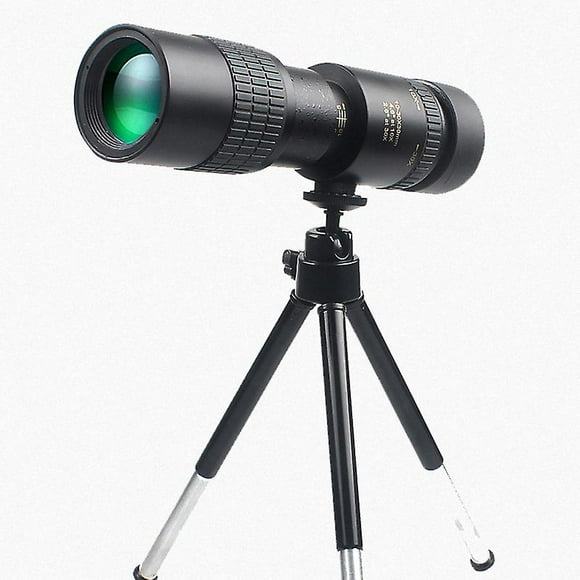 Telescopio monocular para teléfono móvil con zoom continuo de 10-300x30, prisma Bak4, 4K, teleobjetivo, clips y trípode.