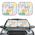 thumbnail image 2 of Disketp 2 Piece Zebra Colourful Pattern Windshield Sunshades,Folding Windshield Sun Shade For Car Suv Trucks Sedan,Blocks Uv Rays Sun Visor Protector-Medium, 2 of 7
