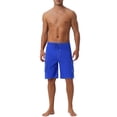 thumbnail image 2 of INSPIRAR CHIC Pantalones Cortos de Verano para Hombre con Cintura Ajustable, Color Sólido, Bolsillos Laterales, Forro, 32 Azul, 2 of 6