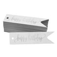thumbnail image 1 of Inkdotpot Pack Of 50 Happy Birthday Favor Paper Tags Craft Real Silver Foil Hang Tags, 1 of 6