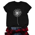thumbnail image 1 of Gibobby Casual Playera de Manga Corta para Mujer Camiseta manga corta con estampado diente león y cuello redondo para mujer(Azul oscuro,XL), 1 of 2