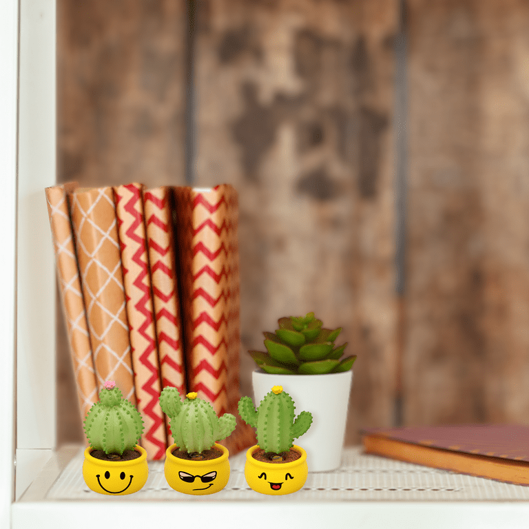 Sheebo Office Desk Dcor Ornament Cute Green Plant Bobblehead Cactus (Smiley)  - Walmart.com
