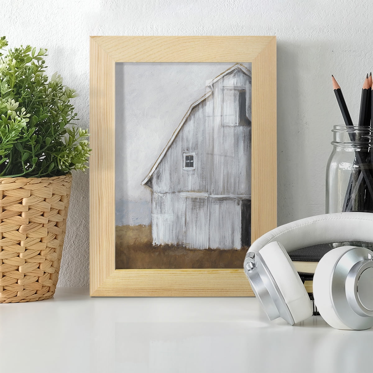 Abandoned Barn II -Framed Print w/glass-Natural Wood