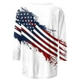thumbnail image 4 of Elvqul Womens Shirts 4th of July American Flag Tops Patriotic Star Independence T Shirts for Women 3/4 Sleeve, 4 of 5