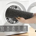 thumbnail image 7 of Sortora Chenille Bathroom Rug, Dark Gray Fluffy Bath Mat, 1.1" High Pile, Non Slip TPR Backing, Extra Thick Absorbent Bathroom Floor Mat, 24"x 47", 7 of 7