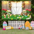 thumbnail image 4 of Ovzne Spring Wreath Fence Easter New Photo Material Photography Background Cloth On Clearance, 4 of 6