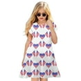 thumbnail image 3 of Wxirdiow Girls' Dresses Girls Dress 4th of July Cute Independence Day American Flag Short Sleeve Summer Holiday Pink Size,7-8 Years, 3 of 5