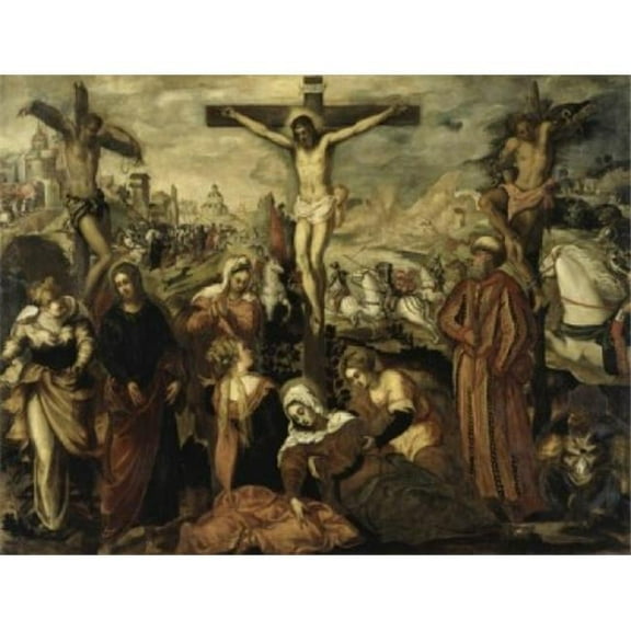 The Crucifixion Jacopo Tintoretto 1519-1594 Italian Civic Museum Padua Italy Poster Print - 18 x 24 in.