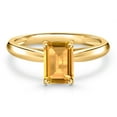 thumbnail image 3 of Gem Stone King 10K Yellow Gold Yellow Citrine Engagement Ring for Women | 0.87 Cttw | Emerald Cut 7X5MM | Gemstone November Birthstone | Size 7, 3 of 6
