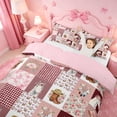 thumbnail image 3 of meiyoeat Farm Animal Horse Cow Bedding,Romantic Pink Flowers Duvet Cover Full For Girl,Reversible,3-Piece,1 Duvet Cover and 2 Pillowcases, 3 of 6