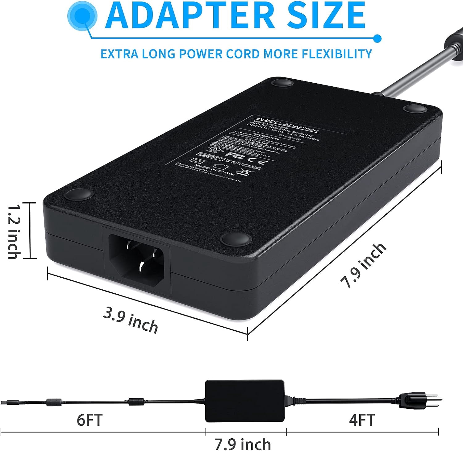 19.5V 12.3A 240W 7.4mm*5.0mm Laptop AC Adapter Charger for Dell