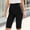 Black women's capri pants with pockets a1, variant on Women's Capri Pants High Waisted Bermuda Pants with Pockets Casual Solid Regular Fit Cropped Trousers Summer Beach Vacation Lounge Shorts, Khaki M