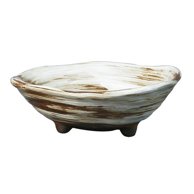 Pot de Bonsaï Style Japonais Céramique Multicolore 1Pcs 5.5x5.5x1.8in