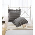 thumbnail image 2 of Black White Plaid Square Pillow Shams with Ruffles Checkered Pillowcases Gingham Pillow Cases Washed Cotton Farmhouse Cottage Pillow Covers for Bed/Sofa(18X18inches,Black/White Plaid) 2 Pack, 2 of 9