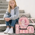 thumbnail image 2 of HUIACONG Sweet Ice Cream Axolotl School Backpack Set for Kids, 17 Inch Cute Children Bookbag with Lunch Bag, Whimsical Dessert Design for Girls, 2 of 7