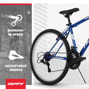 Huffy 26” Rock Creek Mountain Bike, Fits Riders 60”+, Blue, Adult, Men’s
