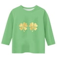 thumbnail image 3 of Cowsor Children's St. Patrick's Day Printed Top - 3/4 Sleeve Round Neck Shirt, Festive Shamrock Prints for Parades, Parties & Daily Wear, Cute Comfortable Fit 3-13 Years, 3 of 4