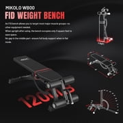 Mikolo Power Rack Cage, 1500LBS Weight Cage with 800LB Capacity Adjustable Weight Bench, 1500LB Capacity Barbell and 230LB Weight Plate set Black