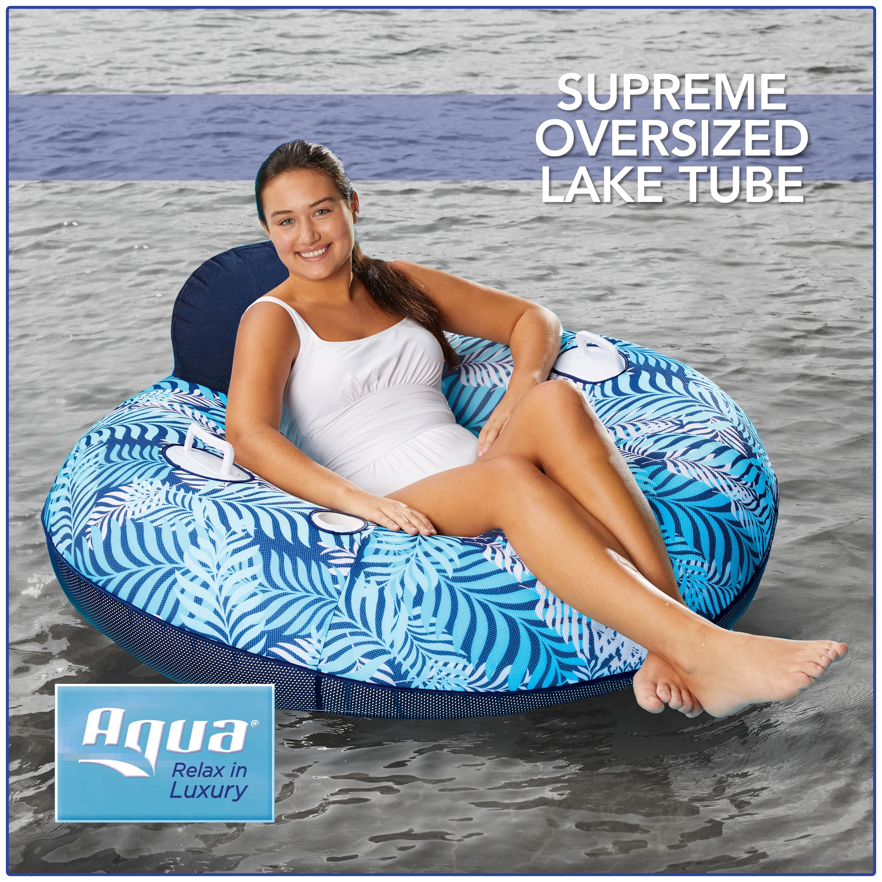 Aqua Leisure Oversized Blue Adult Cooling Pool Float and Lake Tube, Unisex,15 Years and up