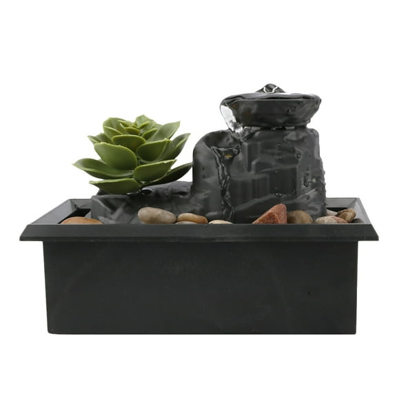 Yucurem Feng Shui Fountain Ornament Succulent Waterfall Home Decor Tabletop Fountain Home Decorations