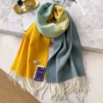thumbnail image 3 of Bufanda de lana de pashmina con diseño de invierno 100 % cachemira para mujer, chales y envolturas gruesos y cálidos, bufanda con borlas para mujer, 3 of 4