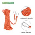 thumbnail image 3 of Uxcell Orange Hollow Braided Polypropylene Anchor Line with Hook Nylon Floating Rop for Marine Pool Rescue 100ft, 3 of 5